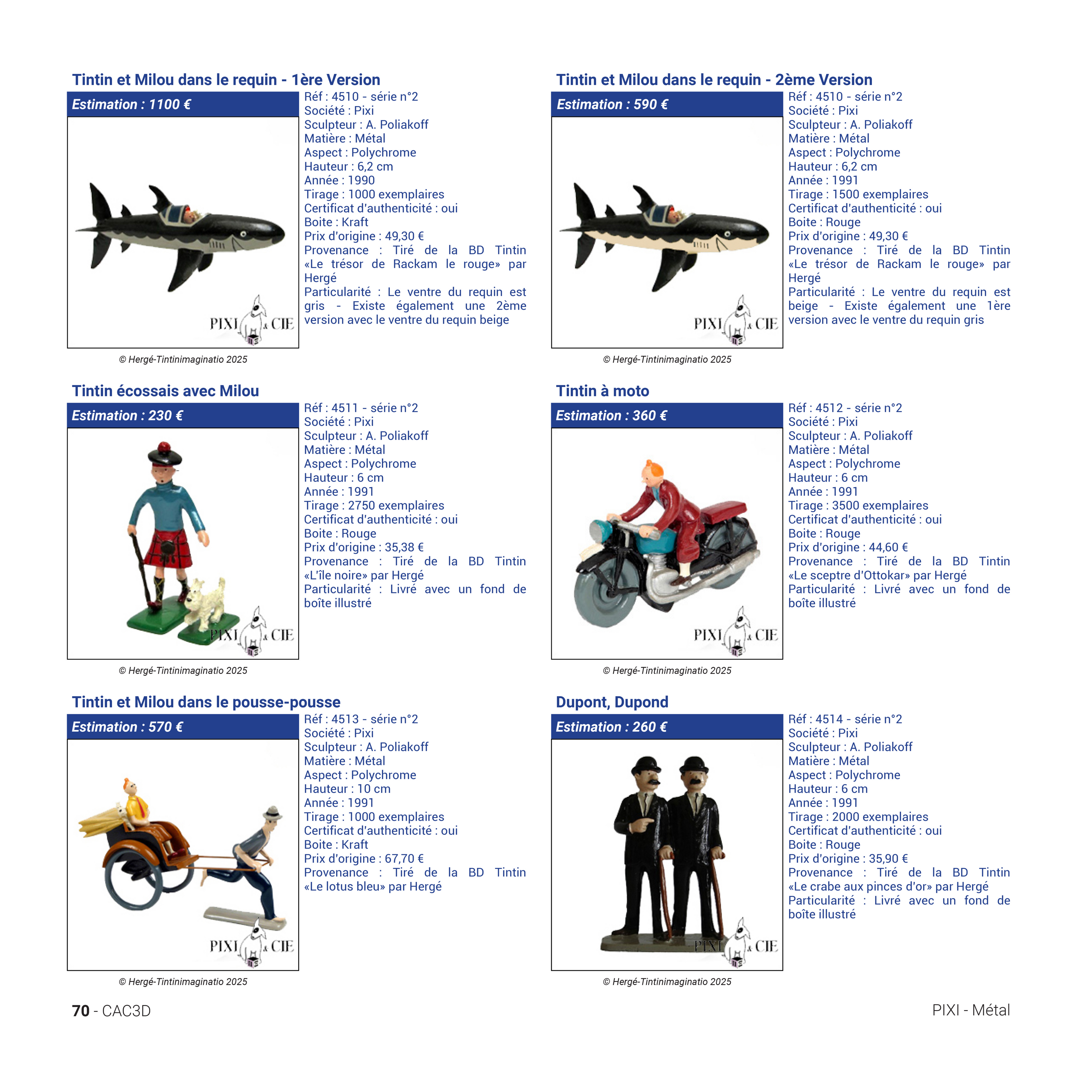 Hergé & Co. Figurines Valuation Book – 4th Edition | Tintin Guide & Merchandise