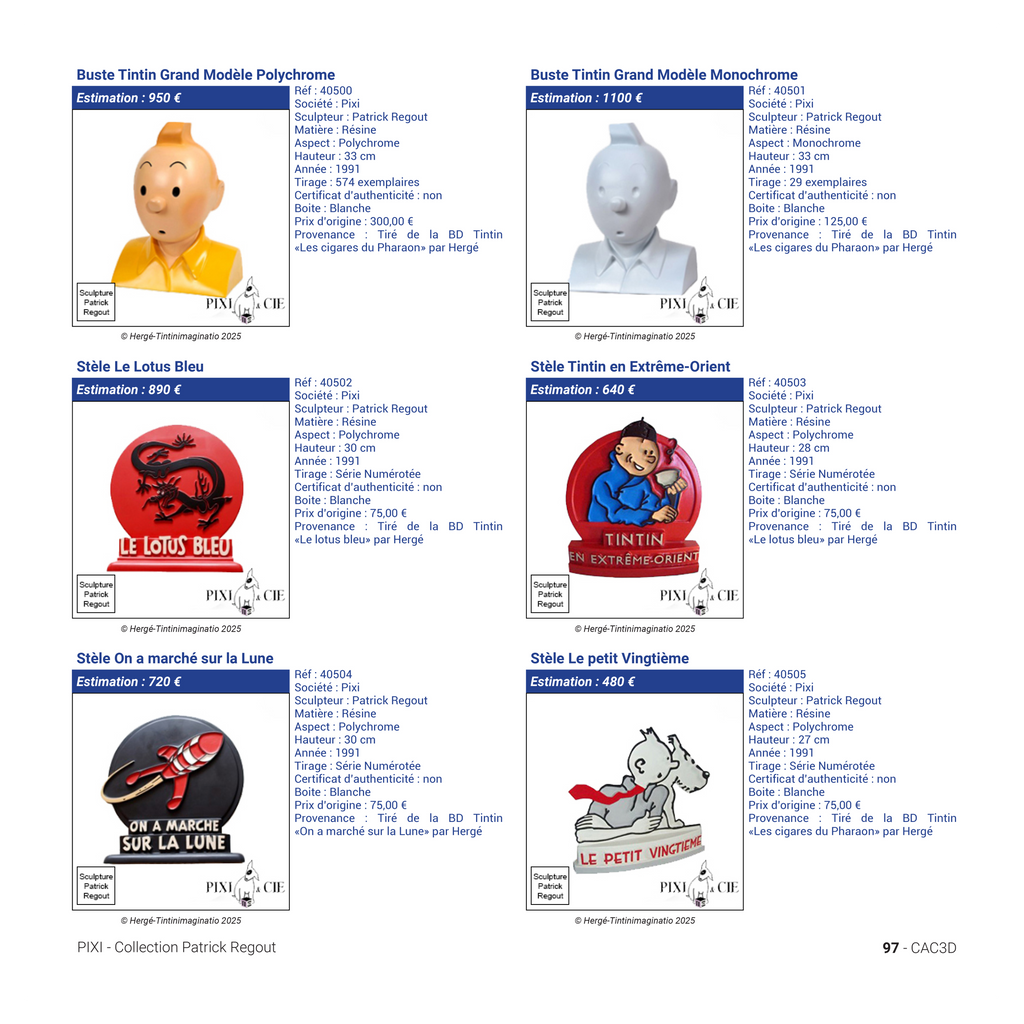 Hergé & Co. Figurines Valuation Book – 4th Edition | Tintin Guide & Merchandise