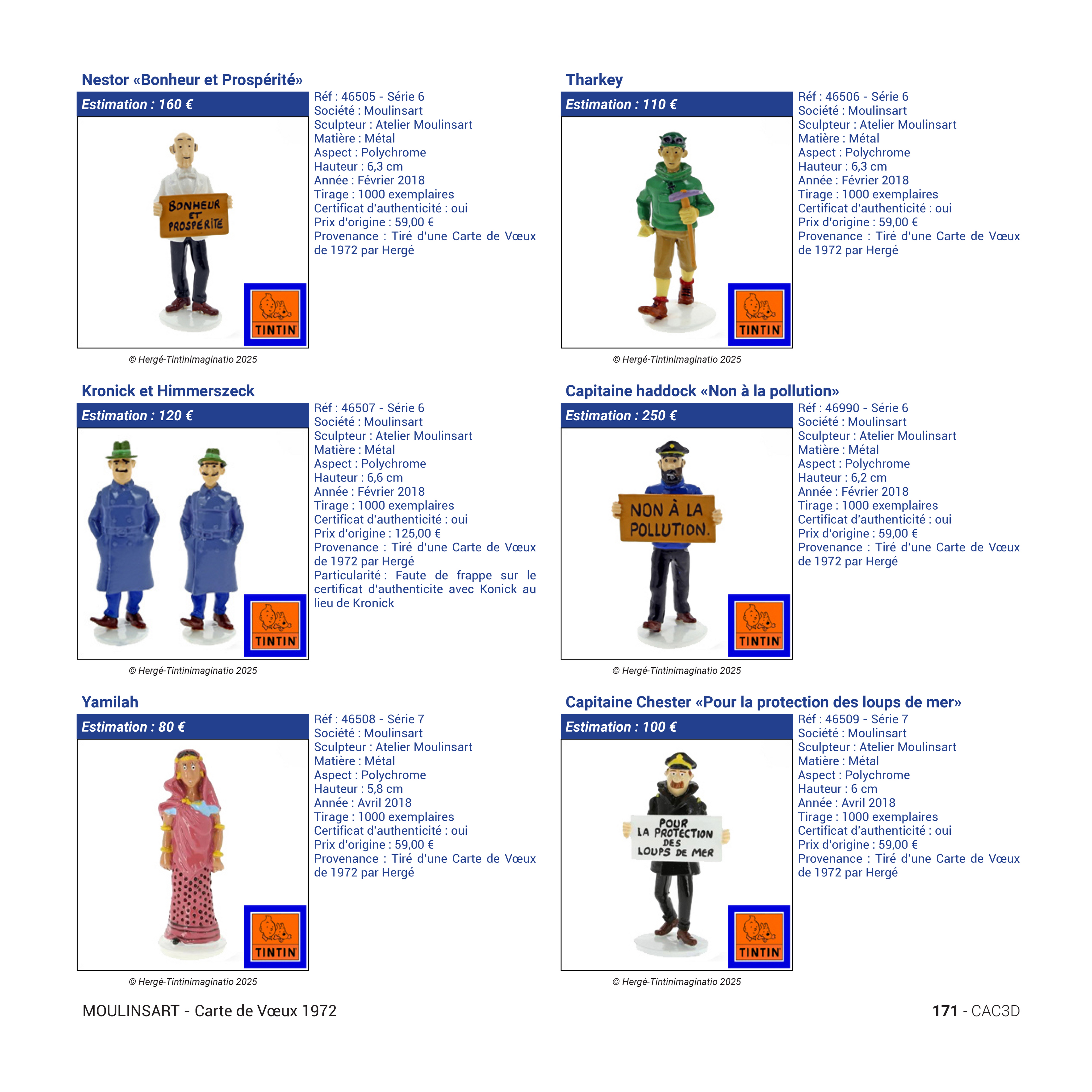 Hergé & Co. Figurines Valuation Book – 4th Edition | Tintin Guide & Merchandise
